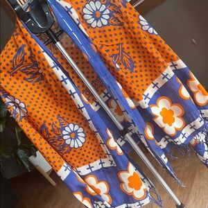 Orange and Blue Floral Scarf